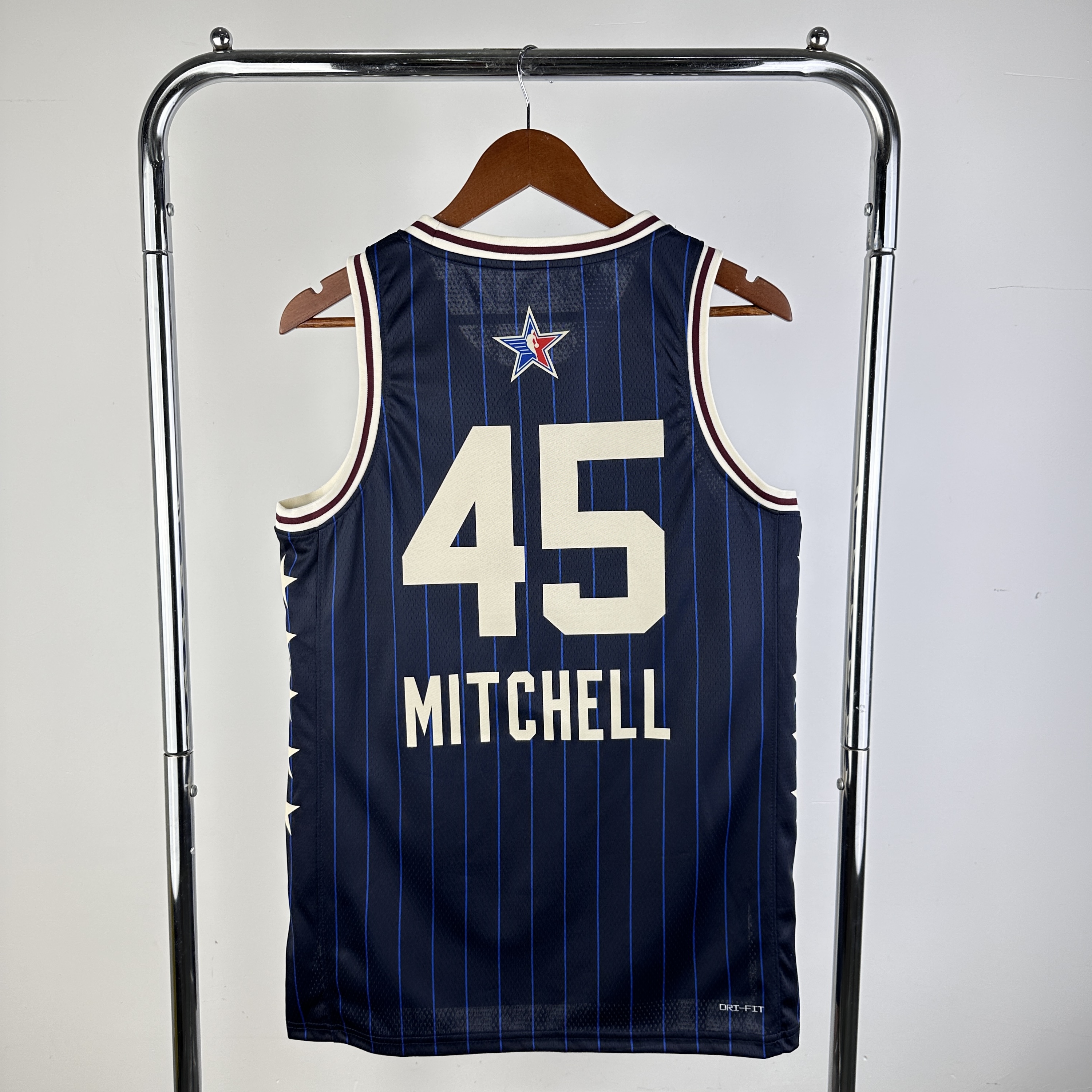 Men All-star season 45 Mitchell Blue Stripe 2024 NBA Jersey